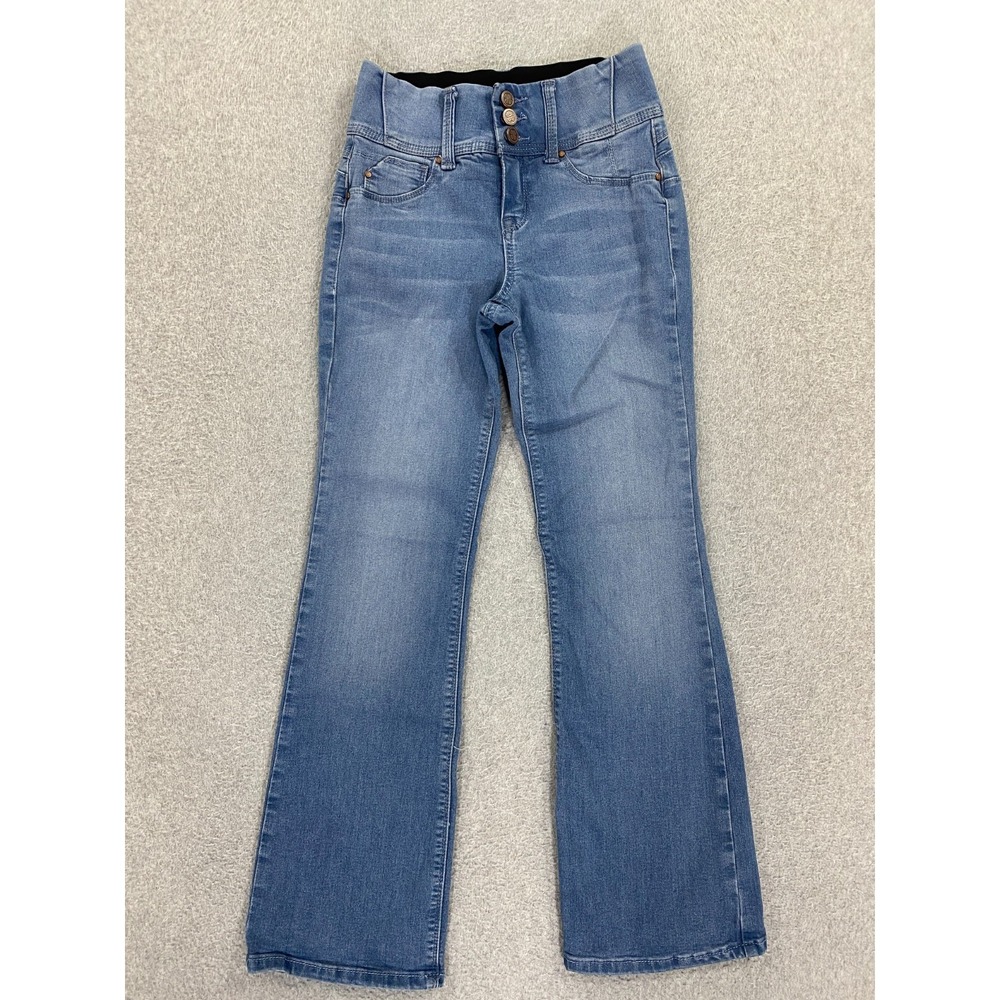Laurie Felt Bootcut Jean Mid Rise XXSP Medium Wash Silky Curve‎ Stretch 3 Button